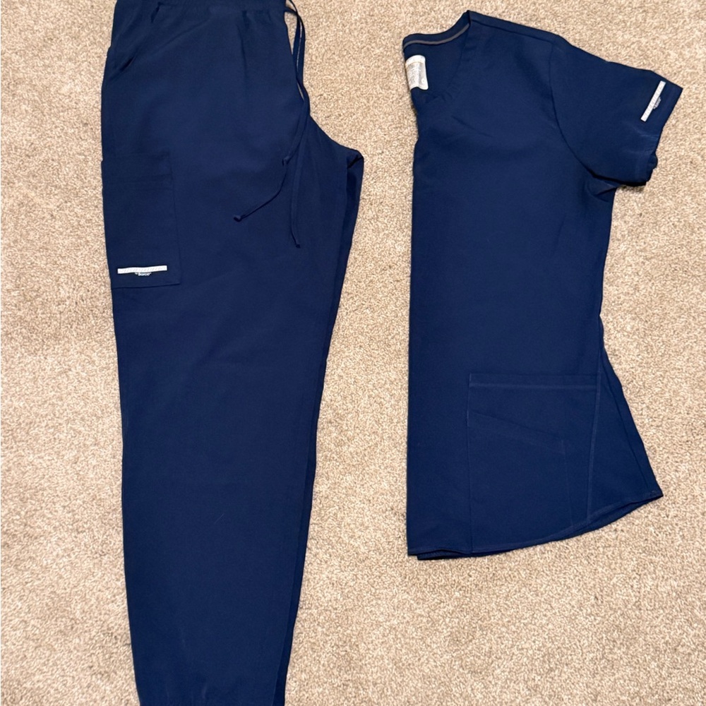 Womens Navy Blue Skechers by Barco Scrub Set